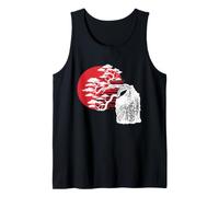 Bonsaï Japonais Enso Soleil Rouge Minimaliste Zen Art Design Débardeur