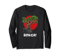 Bonsaï Japonais Zen Art Vintage Soleil Rouge Manche Longue