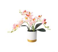Bonsaï Phalaenopsis élégant avec terre artificielle pour améliorer l'esthétique de votre espace de vie (rose)