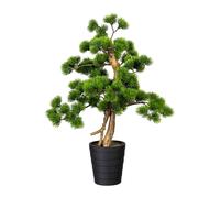 Bonsaï pin artificiel 60x40 cm dans pot plastique noir 13,5x15 cm décoratif