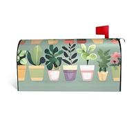 Bonsaï Plante C'est une housse de boîte aux lettres en tissu imperméable avec une impression sur un côté et une ouverture incurvée sur un côté.