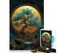 Bonsaï stylisé avec Cascade Puzzle de 1000 pièces pour Adultes Cadeau Stimulant et Amusant Jeu de réflexion Design Calme et Amusant Cadeau raffiné 38x26cm