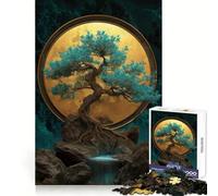 Bonsaï stylisé avec Cascade Puzzle de 1000 pièces pour Adultes Jeu de logique Pointue Loisirs à la Maison Découpe précise 38x52cm