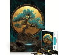 Bonsaï stylisé avec Cascade Puzzle de 1000 pièces pour Adultes Jeu de logique Pointue Loisirs à la Maison Découpe précise 38x52cm