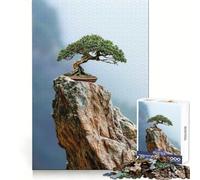 Bonsaï sur Un pic Rocheux Puzzle de 1000 pièces pour Adultes Stimulation mentale Loisirs et Plaisir Assemblage Solide Cadeau de Noël (50x75cm)
