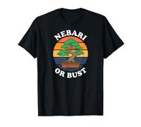 Bonsai Tree Nebari Or Bust Vintage Sunset Gardening T-Shirt