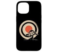 Bonsai Tree Samurai Art in Japanese Zen Buddhist Enso Circle Coque pour iPhone 15