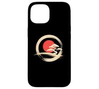 Bonsai Tree Samurai Art in Japanese Zen Buddhist Enso Circle Coque pour iPhone 15
