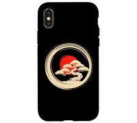 Bonsai Tree Samurai Art in Japanese Zen Buddhist Enso Circle Coque pour iPhone X/XS