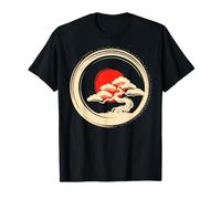 Bonsai Tree Samurai Art in Japanese Zen Buddhist Enso Circle T-Shirt