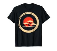 Bonsai Tree Samurai Art in Japanese Zen Buddhist Enso Circle T-Shirt