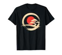 Bonsai Tree Samurai Art in Japanese Zen Buddhist Enso Circle T-Shirt