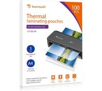 Bonsaii A4 Laminating Pouch,80 Micron,Pack Of 100,Glossy Finish,Clear,Compatible L418-C Laminator (Lp100-A4)