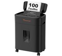 Bonsaii Destructeur de Documents 100 Feuilles Auto-Feed, Micro-Coupe P-4 | Anti-bourrage, 30 min continu, bac 16 L, fonctionnement silencieux, pour maison et bureau, C231-D