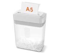 Bonsaii Destructeur de Documents Coupe Croisée, 6 Feuilles A5, C292-A | Sécurité P-4, bac de 6L, détruit les cartes de crédit, trombones et agrafes, pour la maison