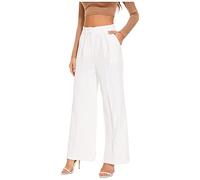 Bonseor Effortless Tailored Wide Leg Pants for Women, Palazzo Pants for Women Dressy High Waist,Wide Leg Dress Pants for Women (Normal-White,XS)