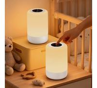 Bonsery Lampe de chevet tactile à intensité variable, lot de 2, 8 changements de couleur & 4 modes, veilleuse pour bébé, 100 heures de lumière continue, lampe tactile USB rechargeable, lampe de nuit