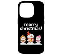 Bonshommes de Neige Mignons de Noël Joyeux Noël Chœur Vacances Neige Coque pour iPhone 14 Pro