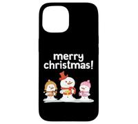 Bonshommes de Neige Mignons de Noël Joyeux Noël Chœur Vacances Neige Coque pour iPhone 15