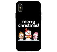 Bonshommes de Neige Mignons de Noël Joyeux Noël Chœur Vacances Neige Coque pour iPhone X/XS