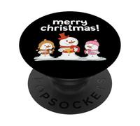 Bonshommes de Neige Mignons de Noël Joyeux Noël Chœur Vacances Neige PopSockets PopGrip Adhésif