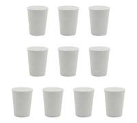 Bonsicoky Lot de 10 bouchons en caoutchouc solide - Bouchon de laboratoire conique 00# - Bouchon de laboratoire blanc pour flacon, trous de bouchon, tube à essai