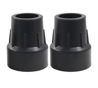 Bonsicoky Lot de 2 embouts de canne en caoutchouc de 2,5 cm - Embouts de canne épais et résistants - Embouts de rechange pour cannes, cannes de marche, béquilles, bâtons de randonnée - Noir