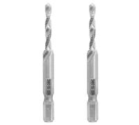 Bonsicoky Lot de 2 forets mixtes 10-24 NC pour tarauds et forets, multi-usages, argent