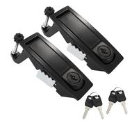 Bonsicoky Lot de 2 loquets de compression en alliage de zinc - Levier réglable - Loquet de compression manuel avec gâchette surélevée - Avec clés (noir)