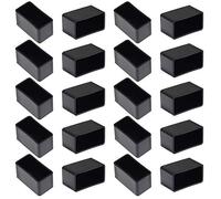 Bonsicoky Lot de 20 Capuchons rectangulaires en Caoutchouc pour Pieds de Meubles (1,9 x 3,8 cm), Protection de Sol pour terrasse, Chaise d'intérieur, Table, lit, 19 x 39 mm