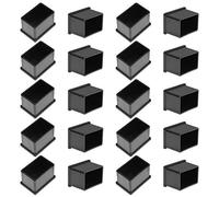 Bonsicoky Lot de 20 capuchons rectangulaires en vinyle souple pour pieds de chaise, protection de sols pour pieds de meubles, 25 x 38 mm, noir