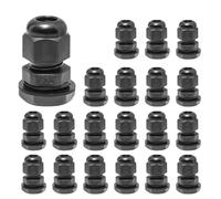Bonsicoky Lot de 20 presse-étoupes en nylon NPT de 6,35 mm, étanches IP68, réglables, protecteurs de câble pour câble de 4 à 6 mm de diamètre, noir