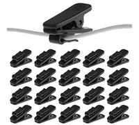 Bonsicoky Lot de 24 clips pour câble d'écouteurs, support de casque, clip de vêtements à utiliser pour fixer les cordons d'écouteurs/microphone (noir)