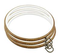 Bonsicoky Lot de 3 cercles à broder ronds de 22 cm, cadre en imitation bois pour travaux manuels, couture, suspension