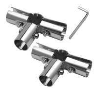 Bonsicoky Lot de 4 colliers de serrage en T de 2,5 cm - Acier inoxydable - Colliers de serrage en T à 4 voies pour tuyau OD de 2,5 cm - Boulons et écrous inclus