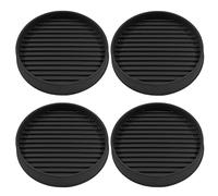 Bonsicoky Lot de 4 patins antidérapants pour meubles - 5,1 cm - Ronds en caoutchouc avec poignée antidérapante au sol - Dessous de verre pour pieds de canapé et chaise - Noir