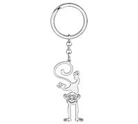 BONSNY Acier inoxydable mignon singe porte-clés cadeau pour femmes filles voyage drôle singe bijoux pour hommes clés de voiture sacs à dos accessoires (SK204- Silber)