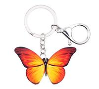 BONSNY Acrylique Mignon Papillon Porte-Clés Pour les Femmes Dames Insectes Bijoux pour les Clés de Voiture Porte-Monnaie Sac À Main Accessoires (Jaune)