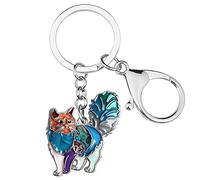 BONSNY Alliage d'Émail Chat Mignon Animaux de Compagnie Porte-Clés Chaton Amoureux Bijoux Cadeaux pour les Femmes Porte-Monnaie de Voiture Clés Sac À Main Accessoires (Multicolore)