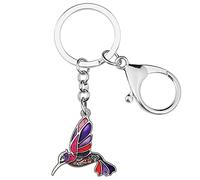 BONSNY Alliage d'Émail Mignon Colibri Porte-Clés Cadeaux pour les Femmes Filles Voiture Sac À Main Clés Oiseaux Amoureux Accessoires de Bijoux (Voilette)