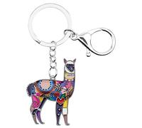 BONSNY Alliage d'émail Mignon Tropical Alpaga sud-américain Porte-clés Cadeaux Bijoux pour Femmes Clés de voiture Porte-monnaie Sacs Charms Accessoires (Lila)
