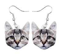 Bonsny Boucles d'oreilles pendantes en acrylique en forme de chat pour femmes, filles, enfants, cadeaux, 28mm x 25mm, Acrylique, Pas de pierre précieuse