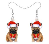 BONSNY Boucles d'oreilles Pendantes Goutte en Acrylique Cadeaux de Noël Mignon Chien Chiot Décorations Bijoux pour les Femmes Amoureux des Chiens Accessoires (Französische Bulldogge)