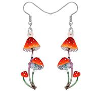 BONSNY Boucles d'oreilles Pendantes Goutte en Acrylique Mignon Floral Champignon Bijoux pour les Femmes Cadeaux Nouveauté Drôle Charms (Rose)