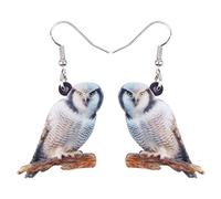 BONSNY Boucles d'oreilles pendantes mignonnes et amusantes en forme de chouette marron, Plastique, Grès