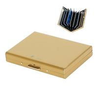 BONSYL® Porte Carte de Crédit avec 8 Emplacements pour Cartes pour Hommes et Femmes, Portefeuille Carte de Crédit Minces en Acier Inoxydable avec Blocage RFID. (8 Cartes/Or)