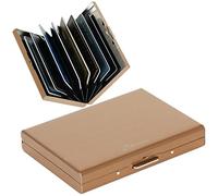 BONSYL® Porte Carte de Crédit en Métal avec Blocage RFID, Portefeuille Ultra Fin avec 8 Emplacements pour Cartes, Porte Carte de Crédit pour Hommes et Femmes. (8 Cartes/Or Rose)