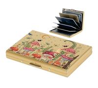 BONSYL® Porte Carte de Crédit, Fin Portefeuille de Carte de Crédit en Métal avec Blocage RFID avec 6 Fentes, pour Hommes et Femmes.(6 Cartes/Or/Champignon)