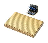 BONSYL® Porte Carte de Crédit, Fin Portefeuille de Carte de Crédit en Métal avec Blocage RFID avec 6 Fentes, pour Hommes et Femmes.(6 Cartes/Or)