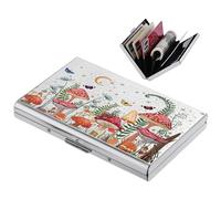 BONSYL® Porte Carte de Crédit, Fin Portefeuille de Carte de Crédit en Métal avec Blocage RFID avec 6 Fentes, pour Hommes et Femmes.(6 Cartes/Argent/Champignon)